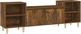 vidaXL Vidaxl - Mueble para tv madera contrachapada roble ahumado 160x35x55 cm