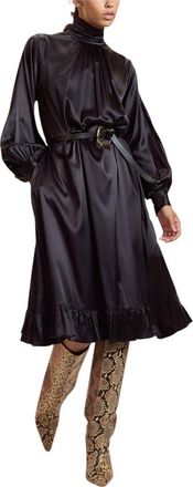 Cynthia Rowley Monroe Silk Charmeuse Dress in Black at Nordstrom, Size X-Small