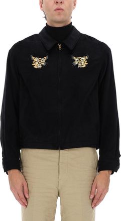 Visvim Black Silk Norad Blouson Bomber Jacket