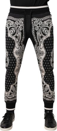 Dolce & Gabbana Black Cotton Bandana Jogger SweatMens Mens Pants