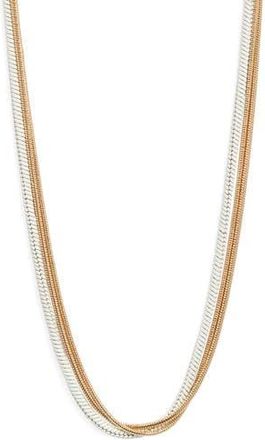 Nordstrom Snake Chain Layered Necklace in Ivory- Gold at Nordstrom Rack