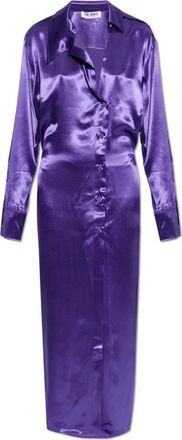 The Attico Losvallende Jurk - Dames - Shirt Kleedjes - Paars - XS - Satijn - Kleedjes