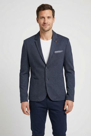 Lerros Jerseysakko LERROS, Herren, Gr. 52, coastal blau, Strick, Obermaterial: 84% Polyester, 15% Viskose, 1% Elasthan, meliert, regular fit taillenbedeckt, 