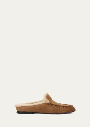 Vince Tevin Suede Shearling-Lined Loafers