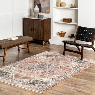 nuLOOM Faded Medallion Fringe Area Rug