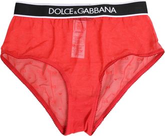 Dolce & Gabbana Womens Red Nylon Logo Waistband Brief Panty Underwear 07+pa Clothing