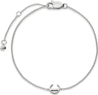 Monica Vinader Initial Pendant Bracelet in Sterling Silver C at Nordstrom