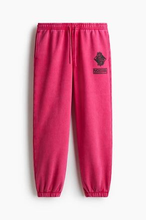 H&M Relaxed Fit Print-motif Sweatpants in Cerise at Nordstrom, Size Xxx-Large