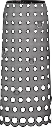 NU&Eacute; Zwarte Mesh Midi Rok met Fonkelende Details - Dames - Midirokken - Zwart - M - Rokken