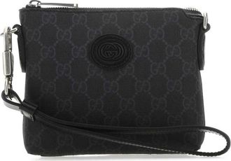 Gucci Black Gg Supreme Fabric Clutch