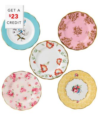 Royal Albert 100 Years Of Royal Albert 1950-1990 5Pc Plate Set With $23 Credit