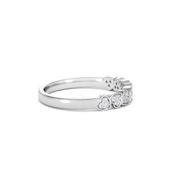 The Diamond Store Heart Half Eternity Ring Lab Diamond 0.11ct in 925 SIlver