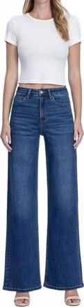 Flying Monkey Lila High Rise Soft Wide Leg Jean In Dark Wash