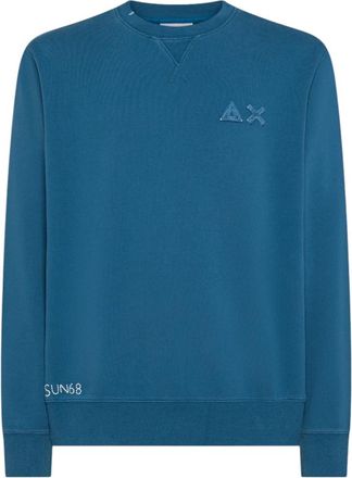 Sun 68 F45135/80 Avio SCR Sweatshirt vintage fleece - Heren - Sweatshirts - Blauw - 3XL - Hoodies & sweatvesten