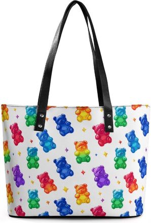 Generic Colorful Gummy Bears Candies Sweet Tote Bags for Women Cute Shoulder Purses Handbags