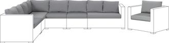 Beliani Conjunto De Fundas De Coj&iacute;n Para Conjunto De Jard&iacute;n De Poli&eacute;ster Gris Para Asiento Y Respaldo