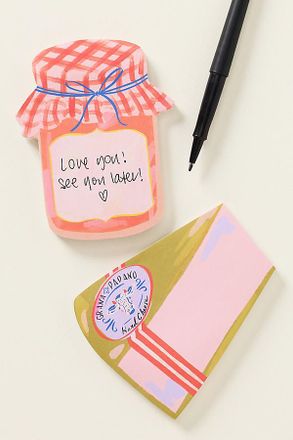 Anthropologie Cheese and Jam Sticky Notes, Set of 2