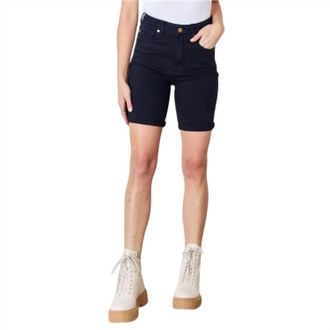 Judy Blue High Waist Tummy Control Bermuda Shorts In Navy
