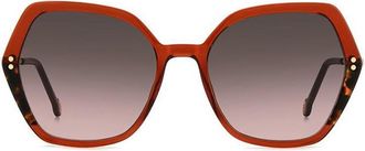 Carolina Herrera Brown Pink Shaded Geometric Ladies Sunglasses HER 0185/S 0YDC/M2 55