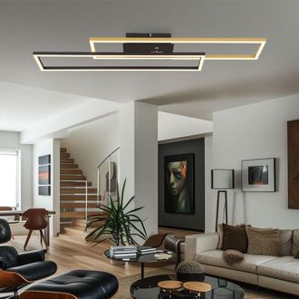 Globo Lighting Globo Lighting - Plafoniera soggiorno plafoniera sala da pranzo lampada camera da letto, metallo alluminio nero oro, mobile, led 30W 1370Lm 3000K