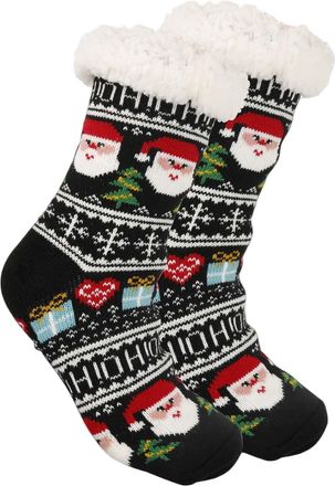 Generic Socks Black Gifts For Her Xmas Funny Mum Birthday Kids Fuzzy Christmas Socks Boys Girls High Ankle Socks Thick Fleece Warm Novelty Toddler Socks Kids 