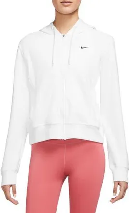 Nike Dri-FIT One Full-Zip Hoodie in 100White/Black at Nordstrom Rack, Size Small