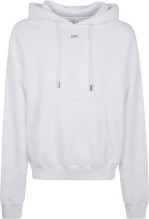 Off-white Witte Hoodie met Print en Buidelzak - Heren - Hoodies - Wit - 2XL - Katoen - Hoodies & sweatvesten