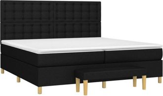 vidaXL Vidaxl - Cama Box Spring Con Colch&oacute;n Tela Negro 200x200 Cm