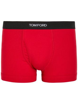 Tom Ford Logo Stretch-cotton Boxer Briefs - Red - XL