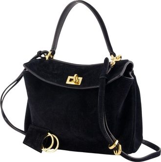 Balenciaga Womens Rodeo Top Handle Shoulder Bag - Balenciaga Leather Black Calfskin Shoulder-Hobo-Bags