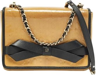 Carolina Herrera Pre-owned Shoulder Bags, female, Beige, Size: ONE SIZE Pre-owned Canvas Shoulder Bag