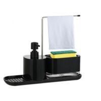 OEM Juego De Dispensador De Jab&oacute;n L&iacute;quido 2 En 1 (negro): Dispensador De Jab&oacute;n De Manos Y Jab&oacute;n L&iacute;quido Para Platos Con Soporte Integrado Para Jab&oacute;n De Co
