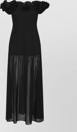 Rotate floral appliqu&eacute; off-shoulder maxi dress