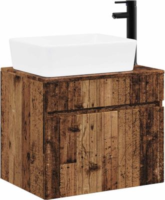 vidaXL Juego De Muebles De Ba&ntilde;o Madera Envejecida Madera De Ingenier&iacute;a Vidaxl