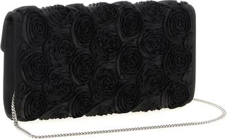 Roger Vivier Womens Efflorescence Clutch Black Viscose Silk