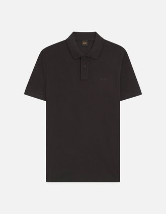 HUGO BOSS Mens Boss Prime Cotton Piqu&eacute; Polo - Black - Size: 44