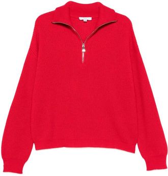 Malo Ribbed-knit Half-zip Sweater