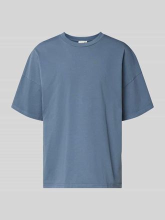 American Vintage American Vintage T-Shirt mit geripptem Rundhalsausschnitt Modell FIZVALLEY in Blau, Gr&ouml;&szlig;e M/L