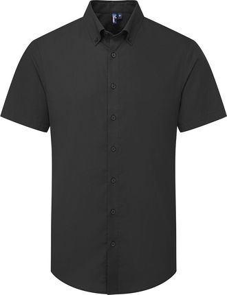 Premier Heren Supreme Oxford overhemd met korte mouwen (Zwart)