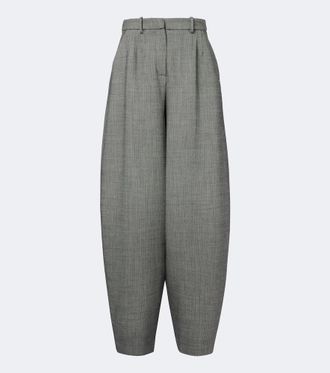 Magda Butrym Herringbone wool-blend barrel-leg pants