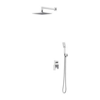 Omnires Omnires Fresh - Conjunto De Ducha Con Grifo Empotrado, Con Cuerpo, 25x25 Cm, 3 Chorros, Cromado Sysfr10cr