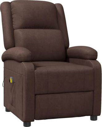 vidaXL Sillón de masaje cuero sintético marrón Vidaxl