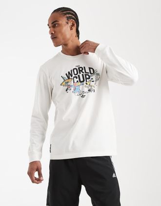 adidas Fifa world cup 26 - T-shirt a maniche lunghe bianco nuvola con mascotte