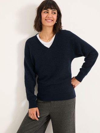 Fat Face FatFace Bella Dark Navy Batwing Knitted Jumper