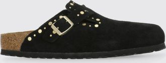 Birkenstock Mules Boston Rivet in camoscio con borchie