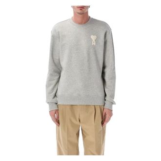 Ami Sweatshirts, male, Gray, Size: XL Crochet ADC Crewneck