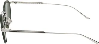 Bottega Veneta Mens Bv1389s Round Metal Frame Sunglasses Silver