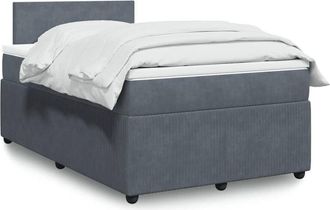 vidaXL Cama Box Spring Con Colch&oacute;n Terciopelo Gris Oscuro 120x190 Cm Vidaxl