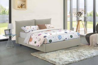Talamo Italia Talamo Italia - Cama Matrimonial Tiziana, Cama Contenedor Con Revestimiento De Tela, 100% Made In Italy, Apertura Frontal, Adecuado Para Colch&oacute;n 160x1