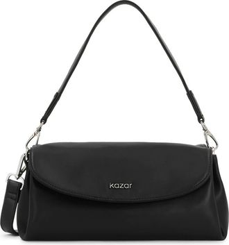 Kazar Zwarte leren handtas met afneembare bandjes - Dames - Schoudertassen - Zwart - ONE Size - Leer - Tassen